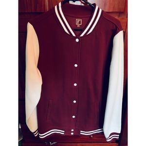 WOMENS VARSITY WOOL BOMBER JACKET